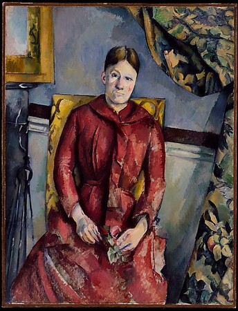 P. Cézanne - Madame Cézanne dans une robe rouge (1890) Metropolitan Museum of Art