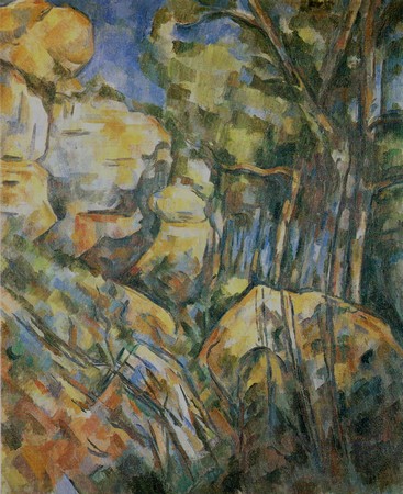 P. Cézanne - Rochers près des grottes au dessus de château noir (1904) Musée d'Orsay