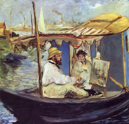 Édouard Manet - Monet sur son atelier (1874) Neue Pinakothek Munich