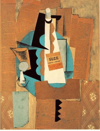 P. Picasso - Verre et bouteille de Suze (1912) Washington University Gallery of Art , Saint Louis